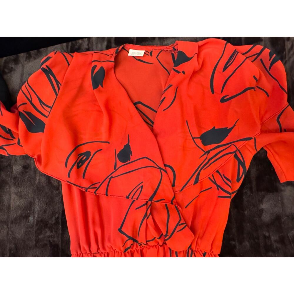 80s Vintage Secretary Boss Lady Red Dress Size S Pre-Owned - Picture 11 of 13